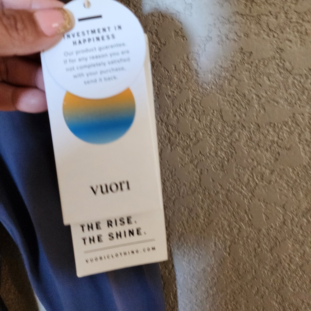 Vuori Deep Blue Leggings Studio Leggings Size Large - Picture 2 of 5